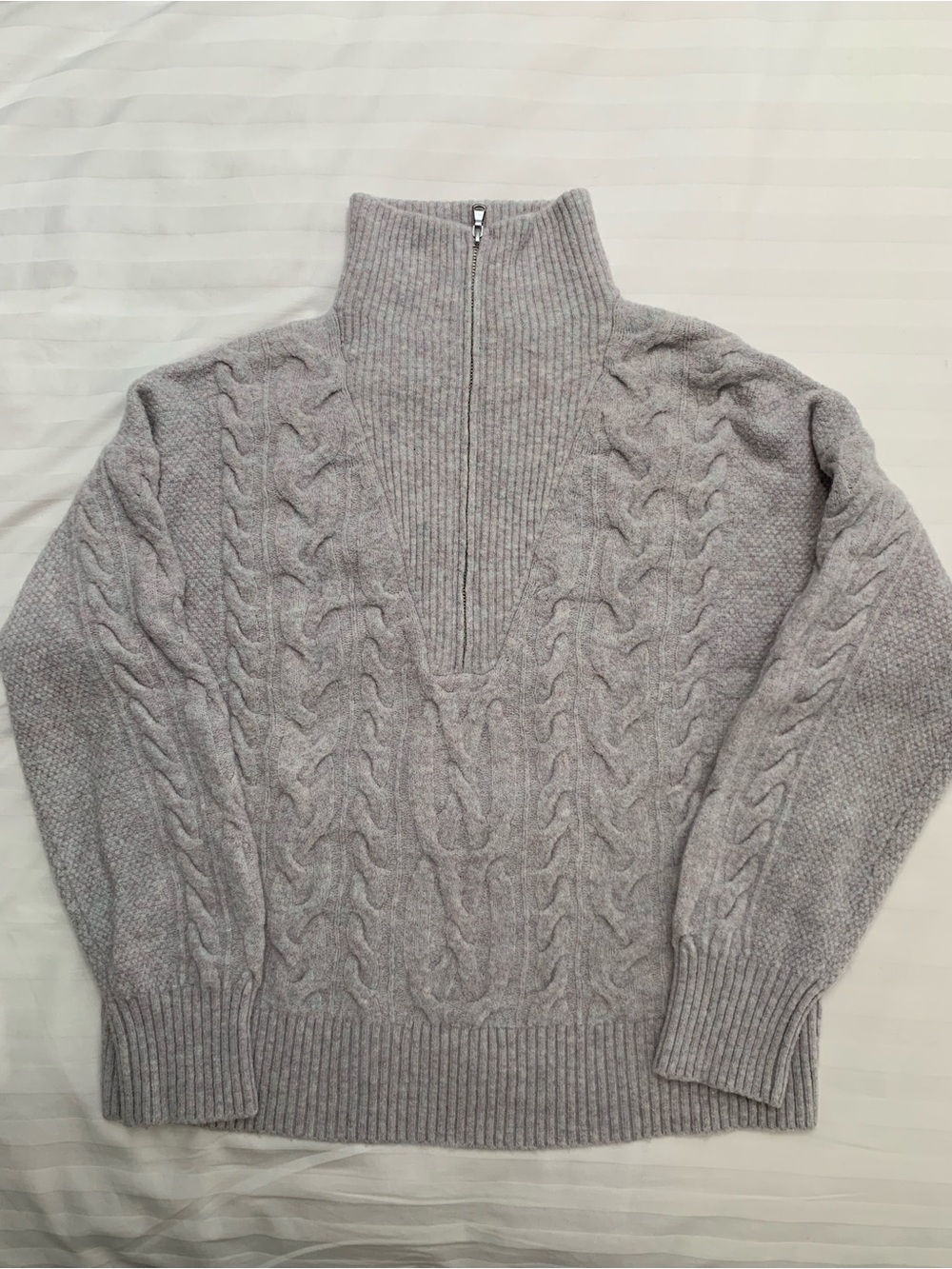 J.Crew Cable-Knit Half-Zip Sweater in Supersoft Yarn, medium - Picture 3 of 7
